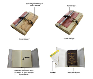 Dual Cover Passport Holder and Refillable Journal