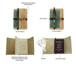 Artisan II Mini Dual Cover Refillable Vegan Leather Journal