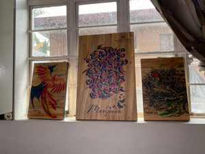 Imahe Water Hyacinth Canvas Wall Art with Wood Built Up - Jacinto & Lirio