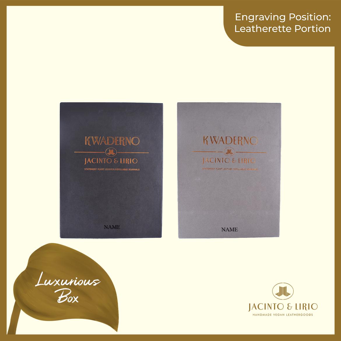 Name Engraving Personalization on Leatherette Portion - Jacinto & Lirio