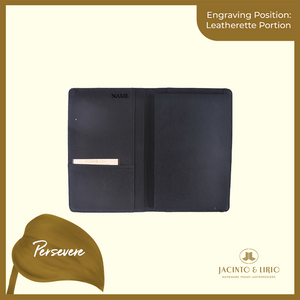 Logo Engraving Personalization on Leatherette Portion - Jacinto & Lirio