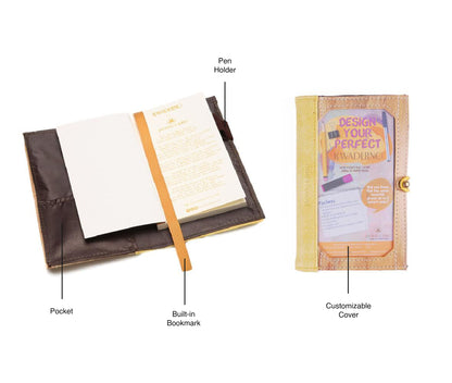 Pinto Mini Personalizable Passport Holder or Refillable Vegan Leather Journal - Jacinto & Lirio yellow