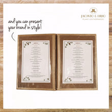 Load image into Gallery viewer, Vegan Leather Menu Holder - Jacinto &amp; Lirio