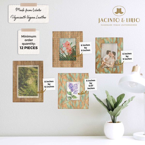 Litrato Water Hyacinth Canvas Wall Art with Wood Built Up and Printed Wooden Picture Frame (Medium) - Jacinto & Lirio